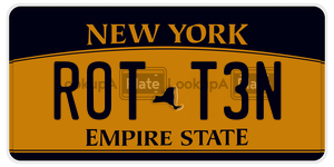ROTT3N license plate in New York