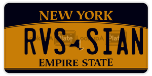 RVSSIAN license plate in New York