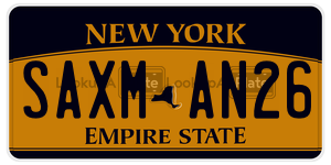 SAXMAN26  license plate in NY