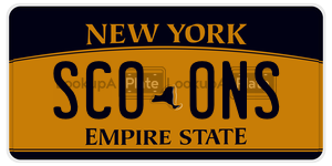 SCOONS  license plate in NY
