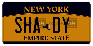 SHADY  license plate in NY