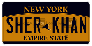 SHERKHAN  license plate in NY