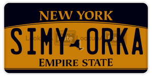 SIMYORKA  license plate in NY