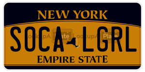 SOCALGRL  license plate in NY