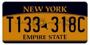 T133318C  license plate in NY