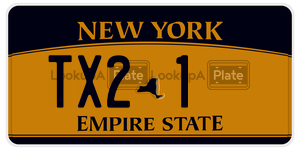 TX21 license plate in New York