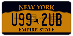U992UB  license plate in NY