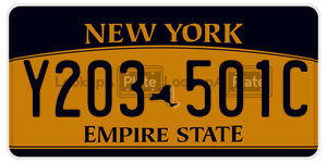 Y203501C  license plate in NY