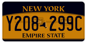 Y208299C  license plate in NY