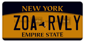 ZOARVLY license plate in New York