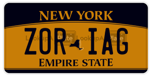 ZORIAG  license plate in NY