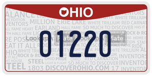 01220  license plate in OH