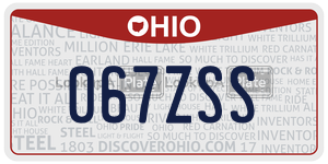 067ZSS  license plate in OH
