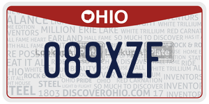 089XZF license plate in Ohio