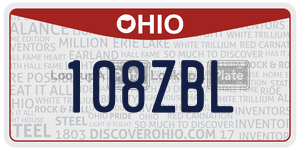 108ZBL  license plate in OH