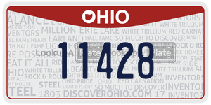 11428  license plate in OH