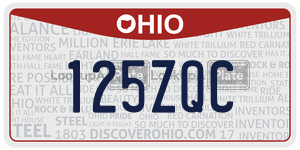 125ZQC  license plate in OH