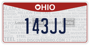 143JJ license plate in Ohio