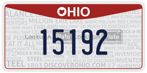15192  license plate in OH