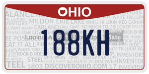 188KH license plate in Ohio