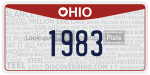 1983 license plate in Ohio