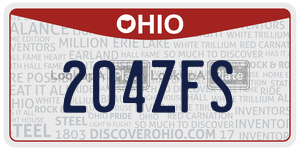 204ZFS license plate in Ohio