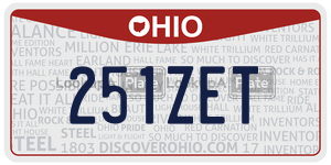 251ZET license plate in Ohio