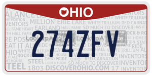 274ZFV  license plate in OH