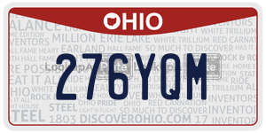 276YQM  license plate in OH