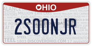 2SOONJR license plate in Ohio