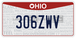 306ZWV license plate in Ohio