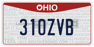 310ZVB license plate in Ohio