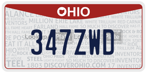 347ZWD  license plate in OH