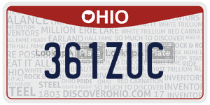 361ZUC  license plate in OH