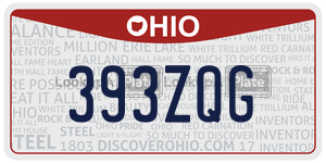 393ZQG license plate in Ohio