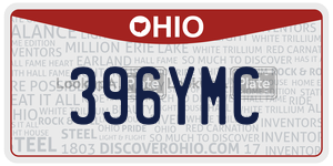 396YMC license plate in Ohio