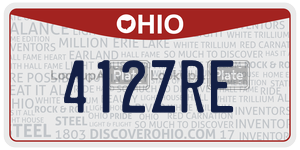 412ZRE  license plate in OH