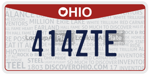 414ZTE  license plate in OH