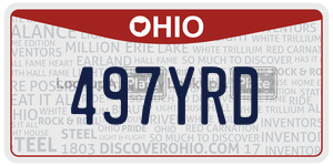 497YRD  license plate in OH