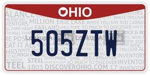 505ZTW license plate in Ohio
