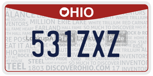 531ZXZ  license plate in OH