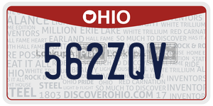 562ZQV  license plate in OH