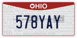 578YAY  license plate in OH