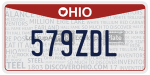 579ZDL license plate in Ohio