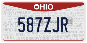 587ZJR  license plate in OH