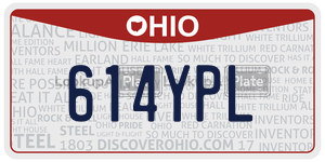 614YPL  license plate in OH
