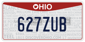 627ZUB license plate in Ohio