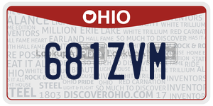 681ZVM  license plate in OH