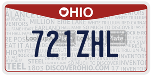 721ZHL  license plate in OH