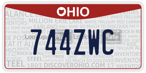 744ZWC license plate in Ohio